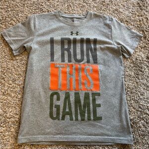 Under Armour Gray Tee with Orange and Green Graphic